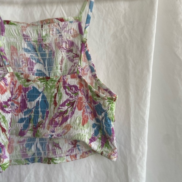 Roxy floral pualani sleeveless crop top smocked size Small - Picture 14 of 15
